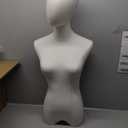 Female Mannequin Dress Form Torso, Display Mannequin Body with Detachable Head, Wooden Hands and Golden Adjustable Height Stand, for Dress Jewelry Display, Beige (Gold)