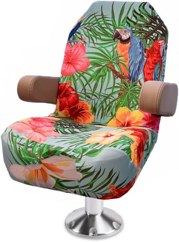Pontoon Boat Seat Cover Microfiber, Quick-Dry, Universal Fit, Stylish Parrot Design (Paradise Parrot), PB01BBG