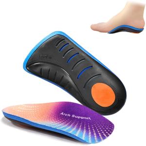 3/4 Orthotics Shoe Insoles for Men Women, High Arch Supports Shoe Inserts for Plantar Fasciitis, Flat Feet, Over-Pronationand Heel Pain (Men 9-10/Women 11-12)