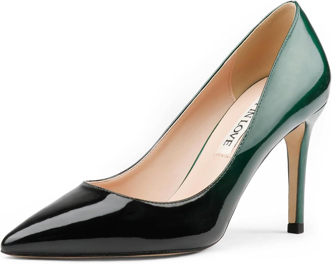 JOY IN LOVE Women's Pump Shoes 3.5" High Heels Pointy Toe Stiletto Pumps 6.5