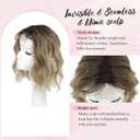 MORICHY Short Wavy Hair Topper for Women with Thinning Hair10 Inch Synthetic Lightweight & Breathable Hairpiece with 6.5"x6.5" Base Natural Look Volume Booster Hairpiece for Coverage
