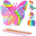 INKLAB 4PCS Sensory Activity Board Silicone Fidget Toy, Fidget Toys for Calming, Stress, Anxiety, ADHD and Autism, Sensory Boards for Kids 5-7, Ages 3+ & Adults, Rainbow