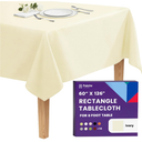 Gee Di Moda Rectangle Tablecloth - 60 x 126 Inch Ivory Table Cloth for 8 Foot Rectangle Tables - Heavy Duty Washable Fabric - for Holiday Party, Dinner, Weddings, Baby Shower & Events