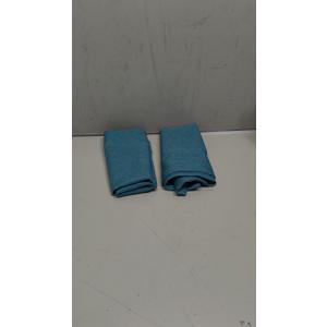 MIULEE Pack of 2 Decorative Outdoor Solid Waterproof Throw Pillow Covers Faux Linen Garden Farmhouse Coastal Cushion Cases for Summer Patio Tent Balcony Couch Sofa 20x20 Inch Blue