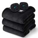 Bedsure Electric Blanket King Size  Dual Control Heated Blanket King Size, Fast Heating with 10 Time Settings & 10 Heat Settings, Warm Gift for Grandma (100x90 inches, Black)