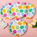 AimFun Easter Party Plates Colorful Eggs Disposable Paper Plates 7" Spring Multi-colored Dessert Plates for Spring Celebrations Party Supplies Table Decorations (48)