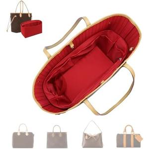 ArcDiary Purse Organizer Insert,Silky-Smooth Handbag & Tote Shaper with 8 Sizes,Fits For Longchamp,Neverful,Gyard & More Bags(Large, Ruby)