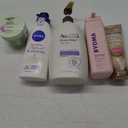 NIVEA Sensitive and Radiant Body Lotion; Hawaiian Tropic After Sun Body Butter; BYOMA Sensitive Body Lotion; Jergens Natural Glow Self Tanner Lotion; Aveeno Stress Relief Body Wash