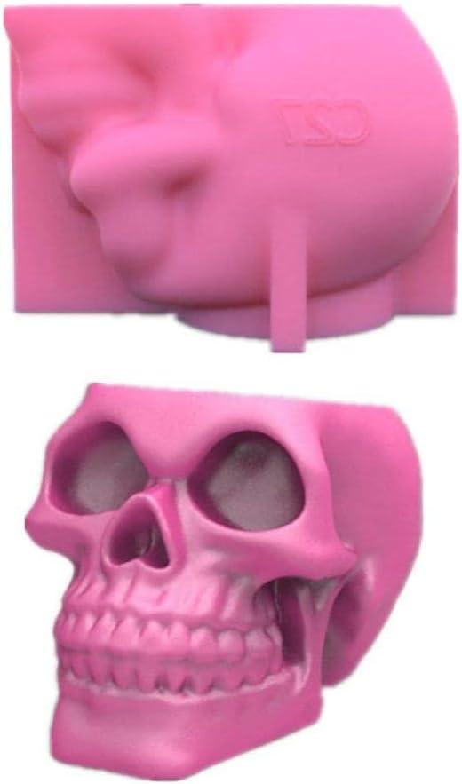 FVLFIL Zashi 3D Skull Silicone Mold, Succulent Plant Pot, DIY Handicraft Makeup Brush Pen Holder, Home Decoration, 8x11.2x7.6cm
