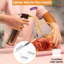 BBQ Spray Bottle & Marinade Injector for Smoking, Upgrade 3 in 1 Food Grade Spritzer Bottle for Smoker(Adding Oil Mist Sprayer), 12oz/350ml