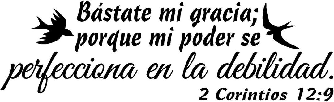 Spanish Wall Decals para Pared Bstate mi Gracia 2 Corintios 12:9 Textos Biblicos Decorativos Peel and Stick Family Quotes Art Dcor Bible Verses in Spanish for Wall, 22.5 x 7 x 0.02 inches