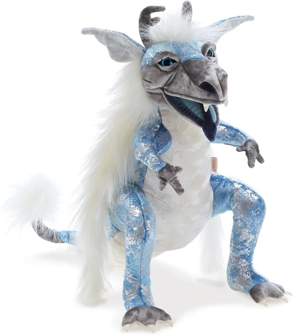 Folkmanis Ice Dragon Hand Puppet, 17 x 10 x 17 in