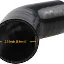 Ucreative 45 Degree Elbow ID: 2.5" (63mm) 4-Ply 5mm Thickness High Performance Silicone Hose Coupler with T-Bolt Clamp