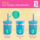 Elk and Friends 10oz Stainless Steel Kids + Toddler Drinking Cups | The Original Mason Jar with Sleeves + Lids | Silicone Straws | Smoothies | Storage Jar | Spill Resistant | Dishwasher Safe | 4 Pack