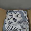 Anibedding Queen Size Quilt Sets Blue Floral Pattern Quilt Bedding Set, 3 Pieces Botanical Quilt Soft Microfiber Bed Coverlet for All Season(96" x 90)