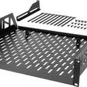 Tecmojo 2U Rack Shelf,19 inch Server Rack Shelf 16 inch Depth,Weight Capacity 110Lbs/50kg,Rack Mount Shelf for 19" Network Racks & Cabinets,with Complete Accessories