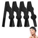 Lusofie 4 Pcs Elastic Bands for Wig for Keeping Wig in Place Black Wig Band with Ear Covers Adjustable Lace Band for Wig Grip,Width 1.1”