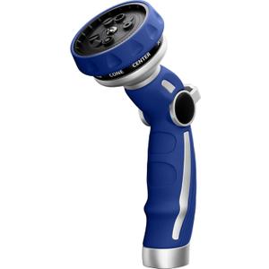 RESTMO Water Hose Nozzle, Metal Garden Hose Sprayer, Heavy Duty | 9 Spray Patterns | High Pressure | Thumb Flow Control, Ideal for Outdoor Lawn & Plant Watering, Car & Pet Washing, Blue
