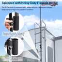 RV Ladder Flag Pole Kit, Heavy Duty Flag Pole Kit Ladder Mount, Upgraded Metal Hook, 20ft Telescoping Carbon Fiber Tailgate Flag Pole with Holder for RV Ladder/Campers/Travel Trailer