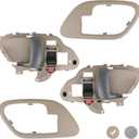 APPERFiT Interior Door Handle w/Bezel Kit (Tan) Compatible with 1995-2002 Chevy Chevrolet GMC Truck C1500 C2500 C3500 K1500 K2500 K3500 Suburban Tahoe Yukon 15708051 15708052
