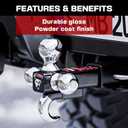 Ayleid Trailer Hitch Tri-Ball Mount with Hook & Pin Balls Sized 1-7/8 , 2 & 2-5/16 inches , Tow Hitch , Silver