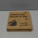 4-Pack Stainless Steel Cat Food Bowls, Shallow Whisker-Friendly Non-Slip Silicone Base Metal Dishes, Easy to Clean Indoor Water Flat Plates for Cat, Kitten, Small Dog (5.9")