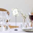 Urban Deco 36PK Table Number Holders Place Card Holders 12 Inch Table Card Holders Steel Card Holders for Photos, Food Signs, Memo Notes, Weddings, Restaurants, Birthdays (Black 36PK)