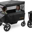 Stroller Wagon for Kids, One-Hand Adjustable Push/Pull Handle