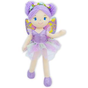 June Garden 16" Enchanted Garden Fairy Doll Yaritza - Plush Stuffed Soft Doll Girl Gift - Purple Outfit and Wings
