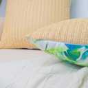 2 x Pack of 2, Decorative Throw Pillow Covers Green Leaves Woven Farmhouse Outdoor Cushion Covers Soft Texture Couch Cushion Case for Couch Sofa Bedroom Living Room