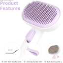 aumuca Cat and Dog Grooming Brush for Shedding, Removes Loose Fur from Long or Short Haired Pets - Ideal for Cats, Kittens, Rabbits, and More - Purple