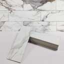 30-Sheet Marble Subway Tile Peel and Stick Tile, 4 in. x 12 in. Stone Composite Waterproof Backsplash Tiles for Kitchen, Bathroom, Fireplace(Gold Marble)