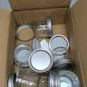 JoyJolt 8 Oz Mason Jars With Lids, Labels and Measures! 6-Pack Wide Mouth Mason Jars, Glass Jar with Lid and Band. Airtight Canning Jars, Overnight Oats Jars, Salad Jars, Sourdough Starter Jar