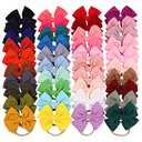 40pcs Baby Girls Hair Bows Headband Nylon Hair Band Elastic Hair Accessories for Kids Infants Toddlers (1- 40PCS Waffle headband)