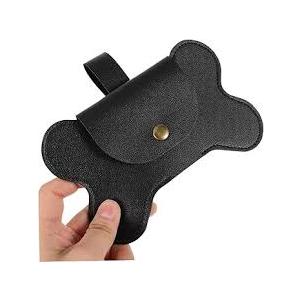 Dog Poop Bag Holder Dispenser Reusable Leash Attachment for Convenient Waste Collection for Walking Outdoor Pet Accessory Black, 2 Pack