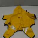 Dog Raincoat, Waterproof Dog Rain Jacket with Hood, Rain Coat with Leash Hole, Reflective Strap for Small Medium Dogs, Lightweight Puppy Clothes(Yellow,XS)