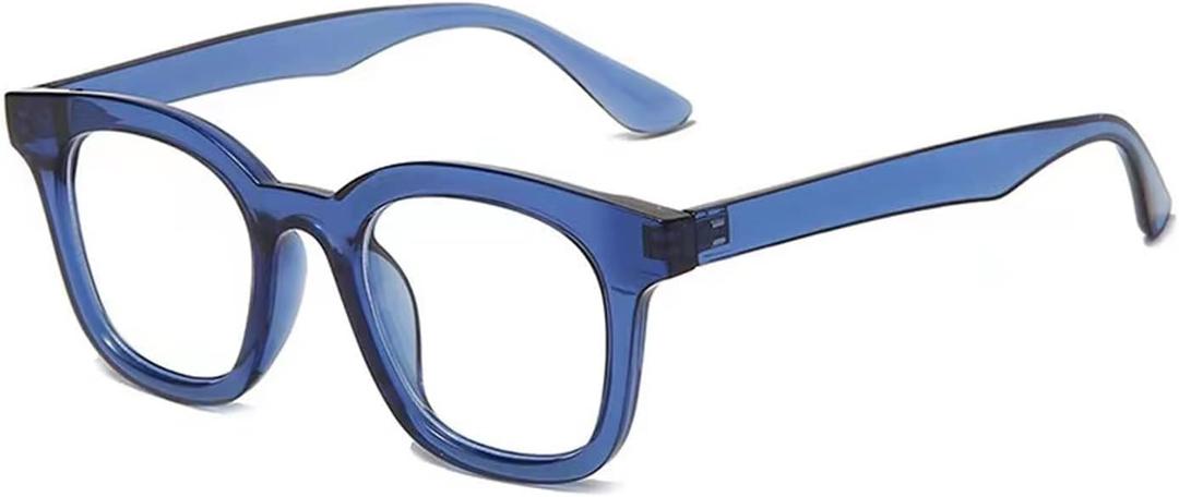 HUIHUIKK Nearsighted Retro Myopia Glasses Everyday Use Mens Womens Distance Glasses (-1, Blue)