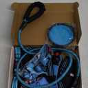 No Pull Dog Harness, Collar & Leash Set with Retractable Dog Seat Belt, Collapsible Dog Bowls and Poop Bag Dispenser - Ideal for Training, Walking, Hiking - Fits Small to Large Dogs(Blue-Medium)