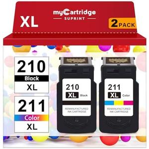210XL 211XL Combo Pack Remanufactured Ink Cartridge Replacement for Canon 210 XL 211 XL Black Color for PIXMA MX410 IP2700 IP2702 MP240 MP250 MP495 MX340 Printer