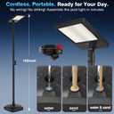 102" Solar Lamp Post Lights with Pole & Water Box Base, Outdoor IP65 Waterproof 3800LM 420 LEDs Solar Street Lights, Metal Flood Motion Sensor Lights for Yard, Garden, Patio, Lawn, Parking Lot