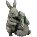 Comfy Hour Farmhouse Collection Resin 6" Embracing Rabbits Statue Garden Decoration