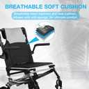 Wheelchairs for Adults –Transport Wheelchair Lightweight Foldable with Telescopic Handle, 18-Inch Seat Width, Portable Travel Wheelchair for Seniors, Supports Up to 350 lbs,Grey