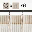 LIMON HOME Beige Striped Linen Kitchen Curtains 30" W x 24" L Pinch Pleat Cafe Curtains 1 Panels
