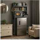 Dorm Microwave Storage mini Fridge Rack, can be Placed Above the White mini Fridge Shelf, The Height and Length are Adjustable, Suitable for Various Sizes of refrigerators (Gray), 30 inches x 14 inches x 73.2 inches