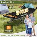 Slendor Camping Cot, Folding Camping Cots for Adults, Portable Sleeping Cot with Carry Bag, 1200D Double Layer Oxford, Camp Cot Bed for Guest Travel, Hiking, Support 500lbs, Black