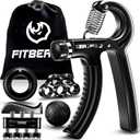 FitBeast Grip Strengthener Forearm Strengthener Hand Grips Strengthener Kit - 5 Pack Adjustable Resistance (Black)