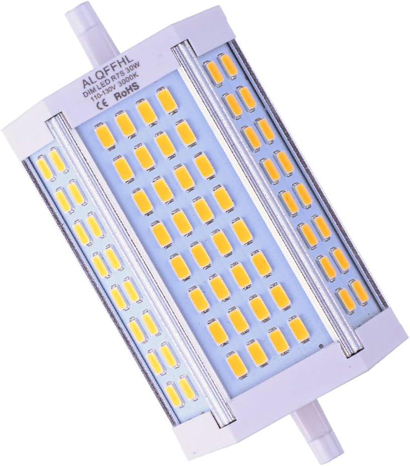 R7S 118mm LED Bulb 30W, Dimmable J Type Double Ended Flood Light, 200W 300W Halogen T3 Replacement, 120V 3000 Lumen, Wall Security Floor Standing Lamp for Work and Home, 3000K Warm White