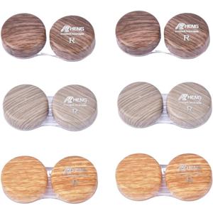 bepisof Contact Lens Case - Dual Case with Leather Ring, Leak-Proof and Portable(3Colors，6Pack)