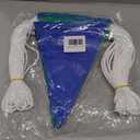 105FT Safety Warning Pennant Banner Flags – Multipurpose OSHA High Visibility Triangle Flags for outside fence, Roadwork, Party and Hazard Areas(Blue+Green, 45pcs, 105FT)