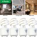 13 Watt GU24 Base 2 Prong Light Bulb, CFL T2 Mini Twist Lock Spiral Compact Bulbs Self Ballasted, 2700K Soft Warm White, 4 Pack